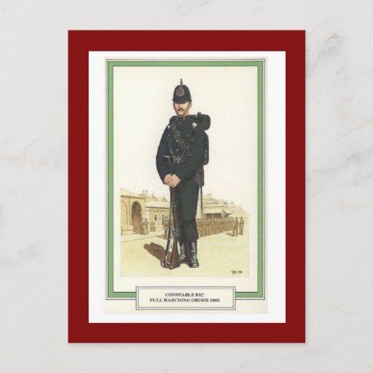 militaire uniformen, 1903, COnstable RIC Briefkaart (Voorkant)
