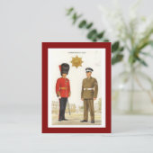 militaire uniformen, coldstream-bewakers briefkaart (Staand voorkant)