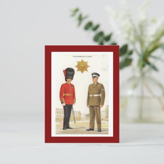  militaire uniformen, coldstream-bewakers briefkaart (Staand voorkant)