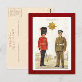 militaire uniformen, coldstream-bewakers briefkaart (Voorkant / Achterkant)