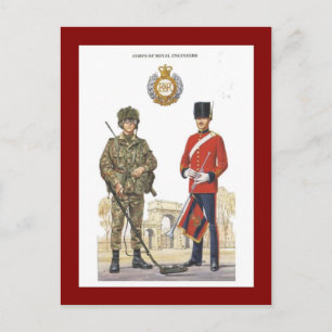 militaire uniformen, Royal Engineers Briefkaart
