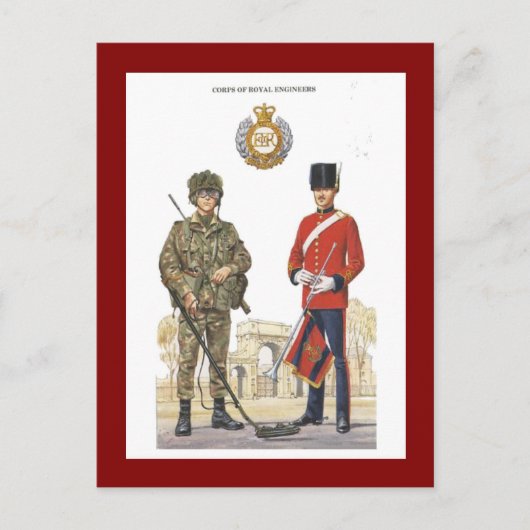 militaire uniformen, Royal Engineers Briefkaart (Voorkant)