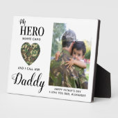 Militaire vader Mijn Hero draagt Camo Fathers Dag  Fotoplaat (Zijkant)