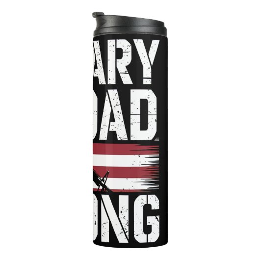 Militaire vader: soldaat, vlag, sterk thermosbeker (Geroteerd rechts)