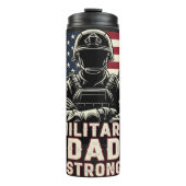 Militaire vader: sterk, vlag, heldhaftig thermosbeker (Voorkant)