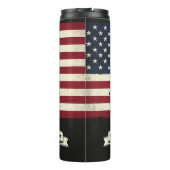 Militaire vader: sterk, vlag, heldhaftig thermosbeker (Achterkant)