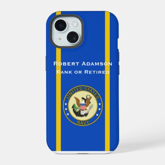 Militaire verdediging embleem personaliseren iPhone 15 case (Achterkant)