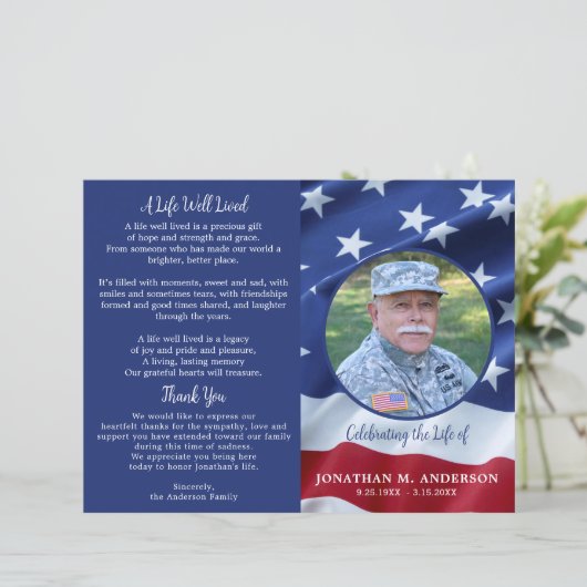 Militaire Verenigde Staten Vlag Viering Life Funer (Staand voorkant)