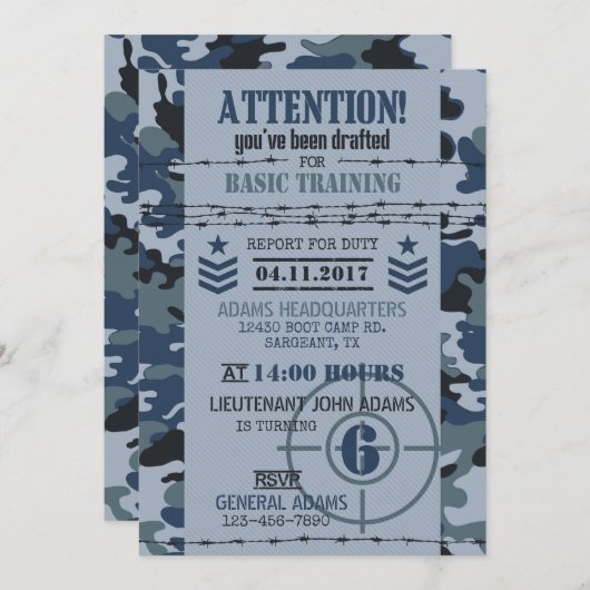 Militaire verjaardag van de militaire marine van C Kaart (Voorkant / Achterkant)