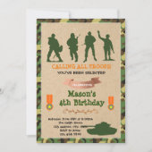 Militaire verjaardagsuitnodiging van het leger van kaart (Voorkant)