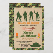 Militaire verjaardagsuitnodiging van het leger van kaart (Voorkant / Achterkant)