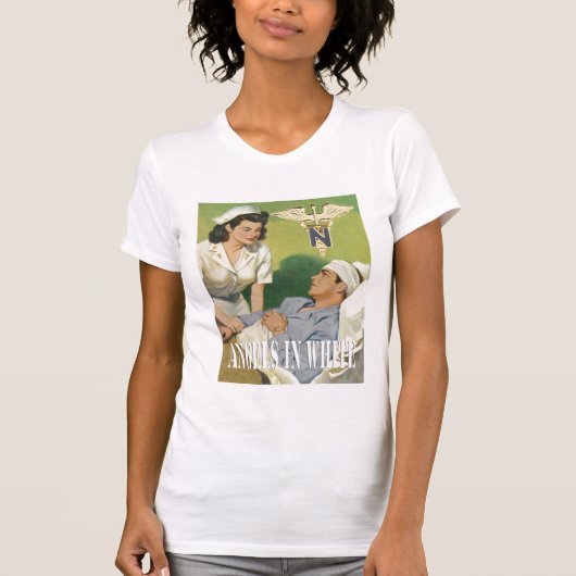 Militaire verpleegkundigen - Angels in White Dames T-shirt (Voorkant)