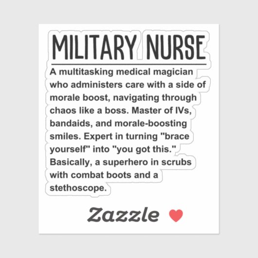 Militaire verpleegster sticker (Vel)