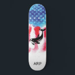 *~* Militaire veteraan DOPHIN Rood Wit Blauwe Vlag Persoonlijk Skateboard<br><div class="desc">* Energetisch verbeterd / doordrenkt COSMIC DOLFIJN silhouet op Amerikaanse vlag * Patriottische Amerikaanse vlag met een COSMIC DOLFIJN silhouet . Ja. Dit ontwerp toont de Amerikaanse vlag, ook wel bekend als Old Glory en Stars and Stripes. Dit Waterverf Amerikaanse vlagontwerp bevat de kleuren Rood Wit Blauw in de vorm...</div>