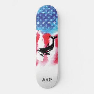 *~* Militaire veteraan DOPHIN Rood Wit Blauwe Vlag Persoonlijk Skateboard