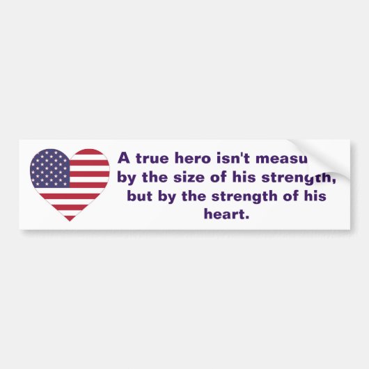 Militaire Veteraan Soldaat American Flag Hero Quot Bumpersticker (Voorkant)