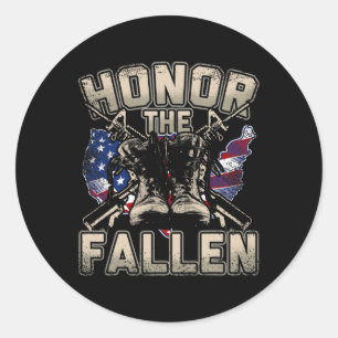 Militaire Veteraan Soldaat Amerikaanse Vlag Trump Ronde Sticker
