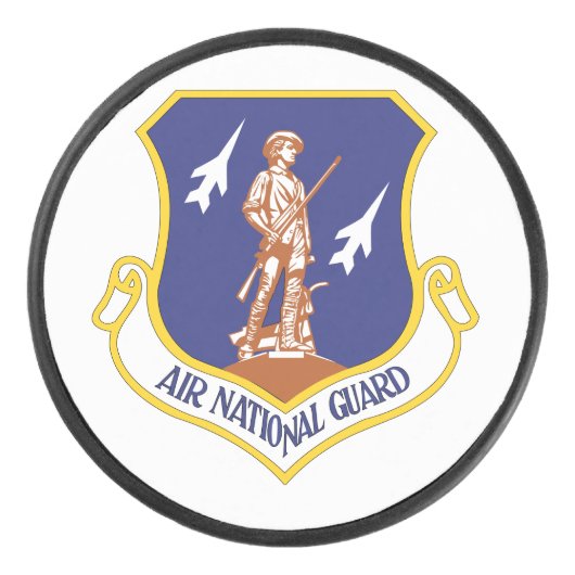 Militaire veteraan van de Nationale Garde Hockey Puck (Voorkant)