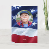 Militaire veteraan vlag viering van het leven begr kaart (Achterkant)