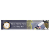 Militaire veteraanwoestijnnaamplaat met klok naambordje (Voorkant)