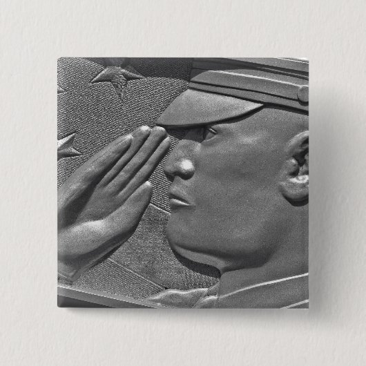 Militaire Veteranen Held Eer Vierkante Button 5,1 Cm (Voorkant)