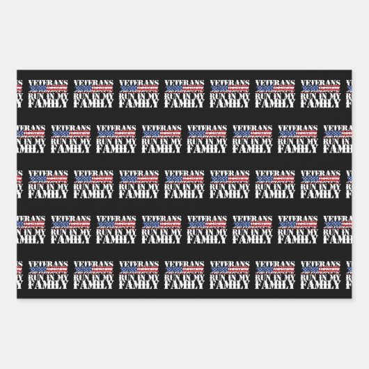 Militaire veteranen rennen in mijn familie - renne inpakpapier vel (Voorkant)