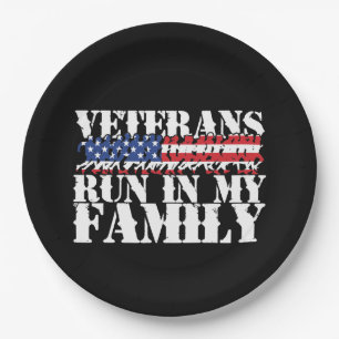 Militaire veteranen rennen in mijn familie - renne papieren bordje
