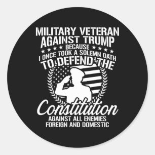 Militaire veteranen tegen Trump 2020 Verkiezingen Ronde Sticker