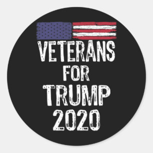 Militaire veteranen voor Trump 2020 Verkiezing Ant Ronde Sticker