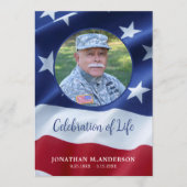 Militaire viering van het leven Amerikaanse vlag b Programmakaart (Voorkant)