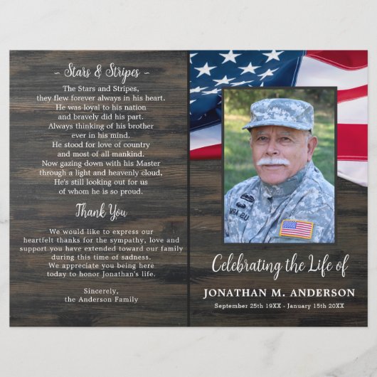 Militaire Viering van het Leven Begrafenisprogramm (Voorkant)