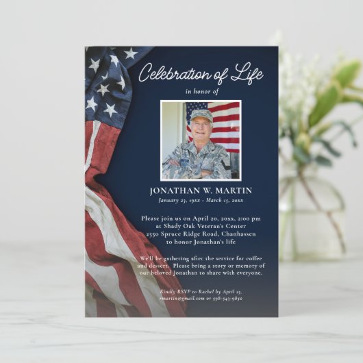 Militaire Viering van het Leven Foto's Vlag VS Kaart (Staand voorkant)