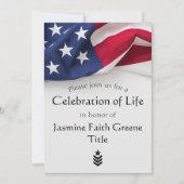 Militaire Viering van het Leven Service Amerikaans Kaart (Voorkant)