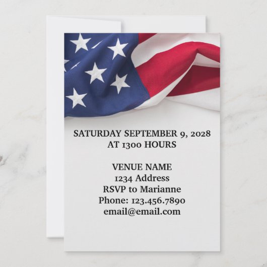 Militaire Viering van het Leven Service Amerikaans Kaart (Achterkant)