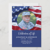 Militaire viering van het leven Veteran Flag begra Kaart (Voorkant)