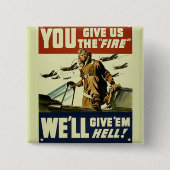  militaire vierkante button 5,1 cm (Voorkant)