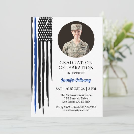 Militaire Vlag, Luchtmacht Basic Training Afstuder Kaart (Staand voorkant)