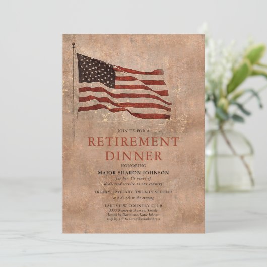  militaire vlaggenstaatpensionering kaart (Staand voorkant)