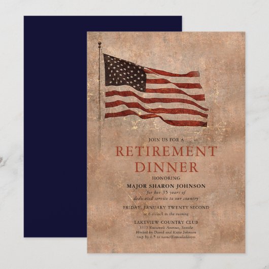  militaire vlaggenstaatpensionering kaart (Voorkant / Achterkant)