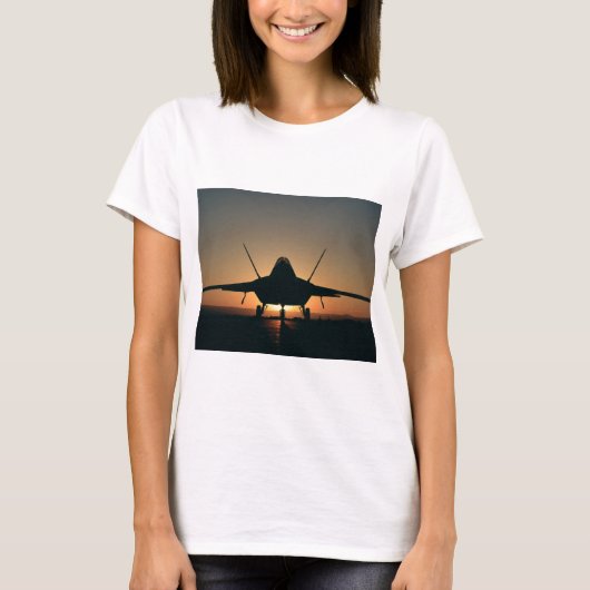 Militaire vliegtuig silhouet t-shirt (Voorkant)
