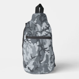 Militaire vliegtuigen grijze camouflagepatroon sling bag