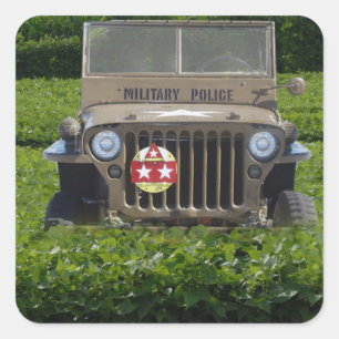 Militaire Voertuig Vierkante Sticker