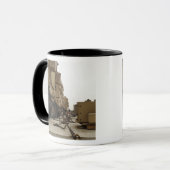 Militaire voertuigen zijn vergrendeld op een vrach mok (Voorkant links)