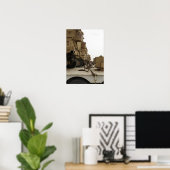 Militaire voertuigen zijn vergrendeld op een vrach poster (Thuiskantoor)