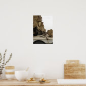 Militaire voertuigen zijn vergrendeld op een vrach poster (Keuken)