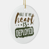 Militaire vrouw De helft van mijn hart is geïmplem Keramisch Ornament (Rechts)