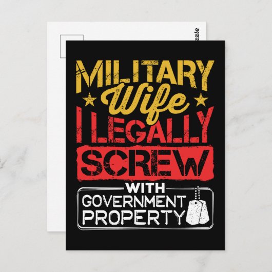 Militaire vrouw Funny Screw government Property Briefkaart (Voorkant / Achterkant)