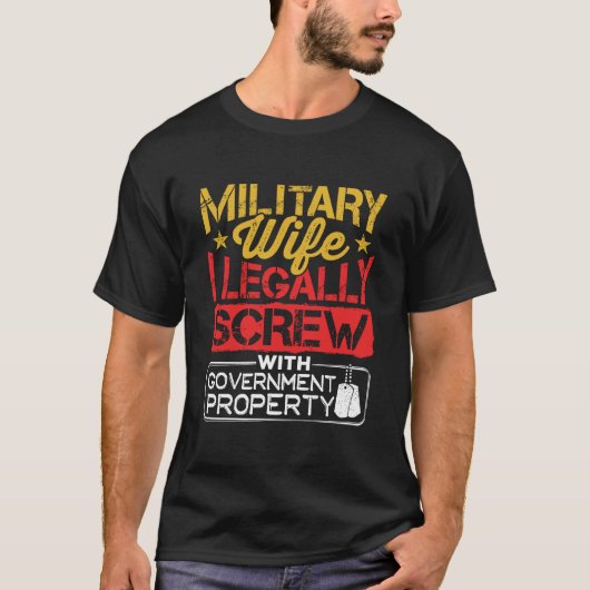 Militaire vrouw Funny Screw government Property T-shirt (Voorkant)