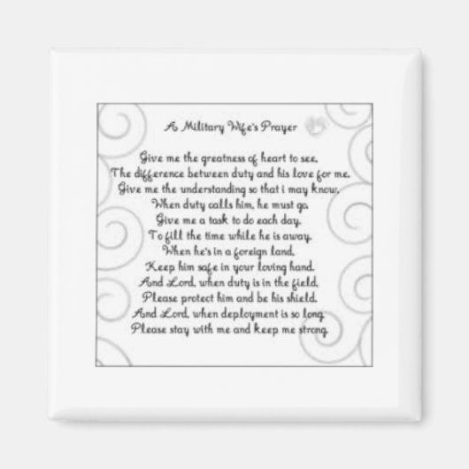 Militaire vrouw gebed magneet (Voorkant)