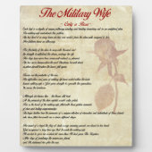 Militaire vrouw Plaque met Easel Fotoplaat (Voorkant)